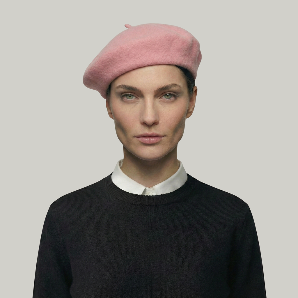 Béret Basque Femme Rose Simple