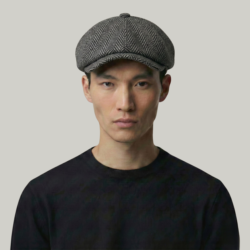 Béret Gavroche Noir à Rayure