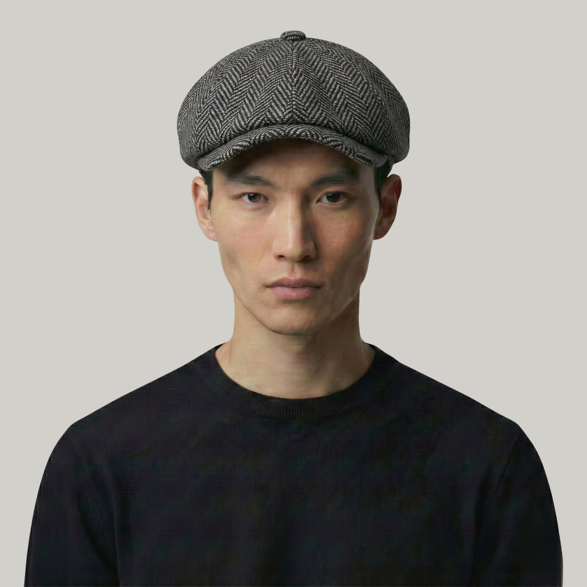 Béret Gavroche Noir à Rayure