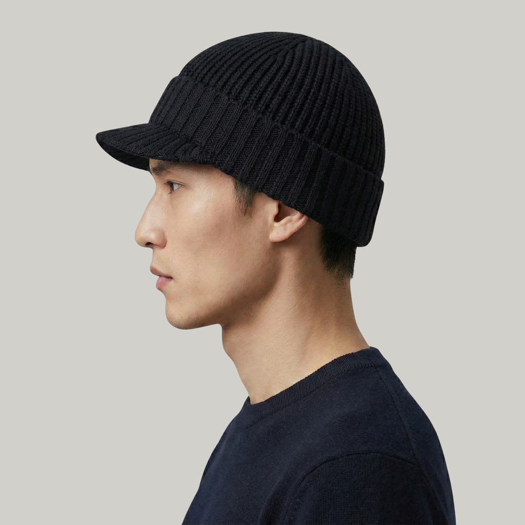 Bonnet Casquette Noir Double Sens