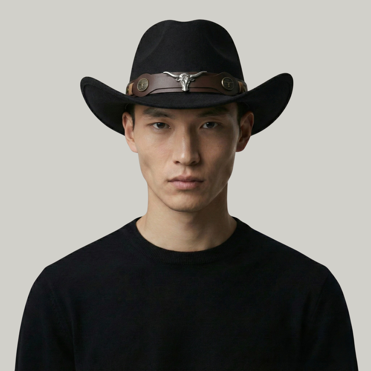 Chapeau de Cowboy Noir Taureau
