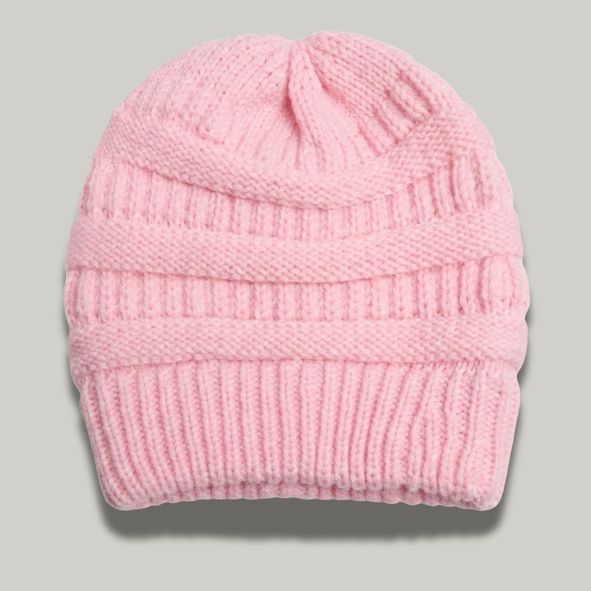 Bonnet Tricot Femme Rose à Relief