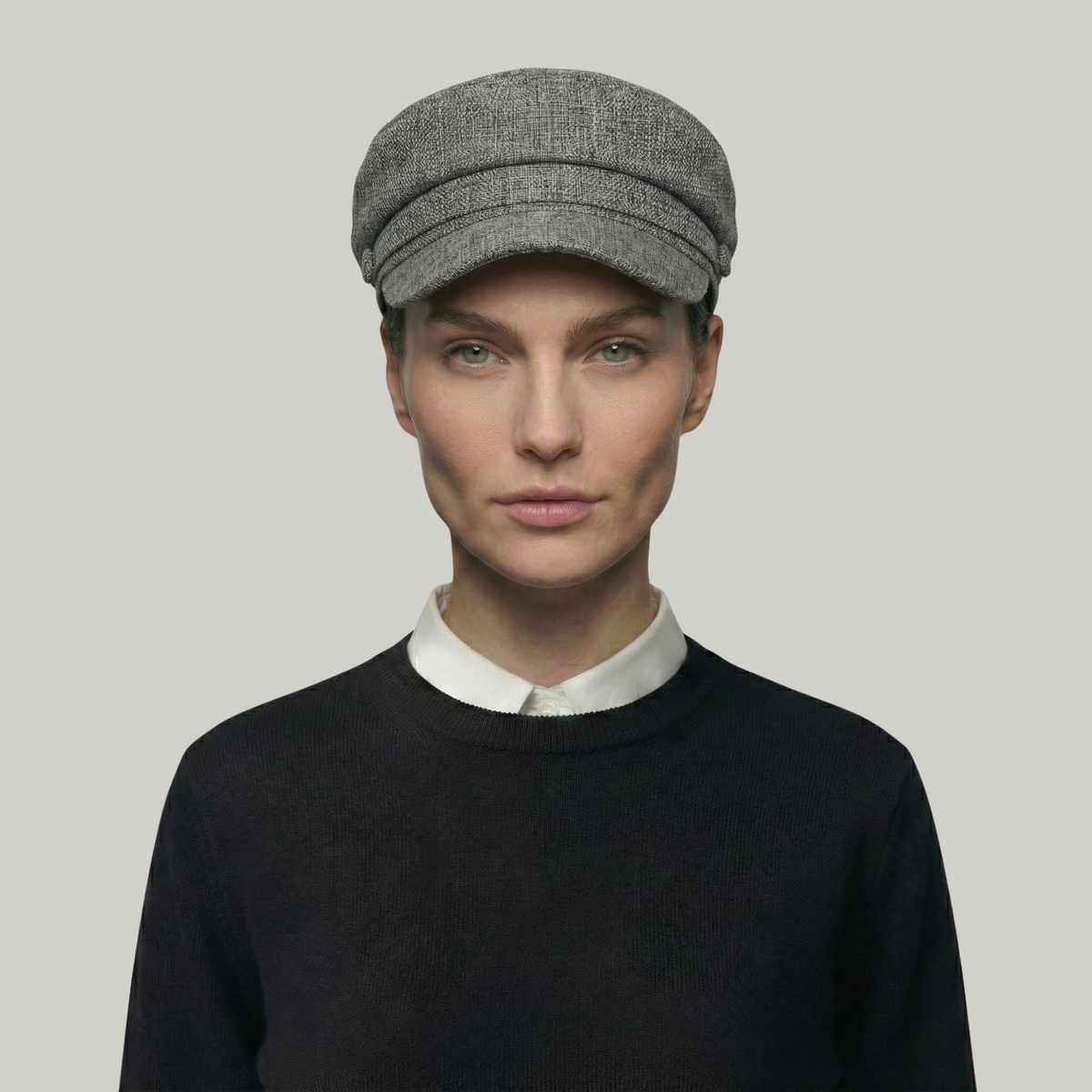 Béret Gavroche Femme Gris Simple