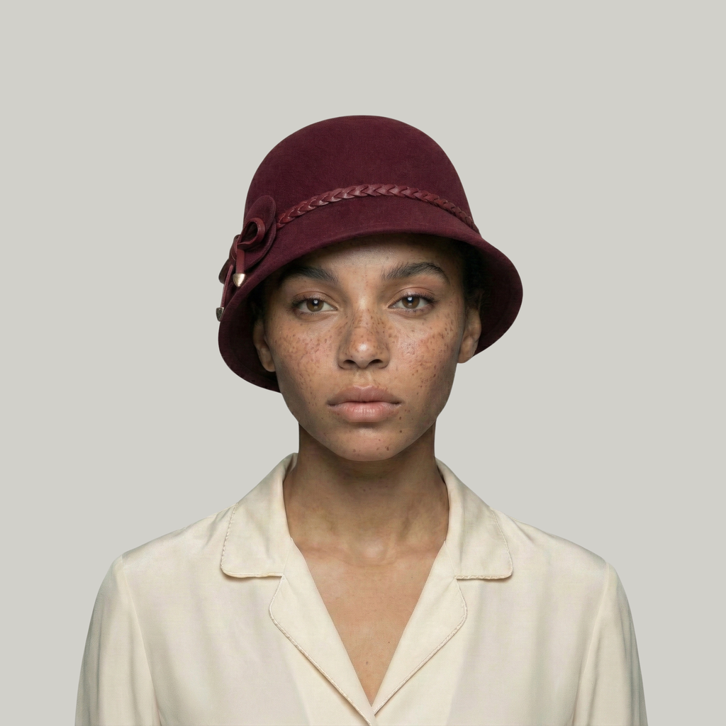 Chapeau Melon Femme Rouge à Lacets