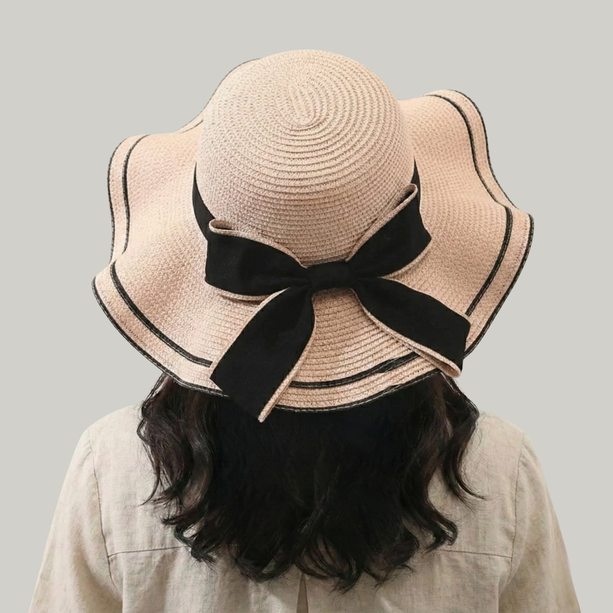 Chapeau de Paille Femme Rose Élégant