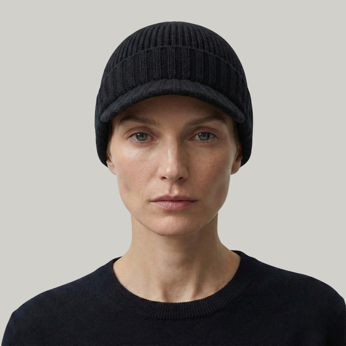 Bonnet Casquette Noir Double Sens