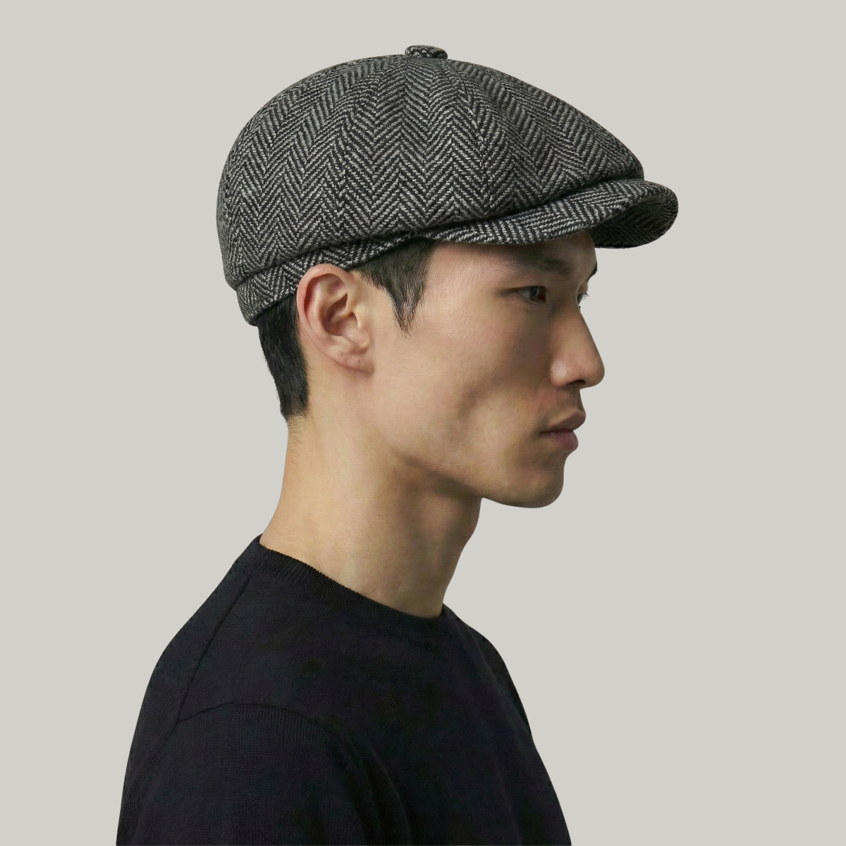 Béret Gavroche Noir à Rayure