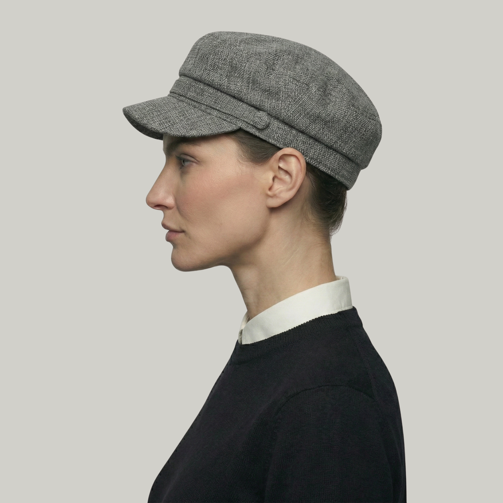 Béret Gavroche Femme Gris Simple