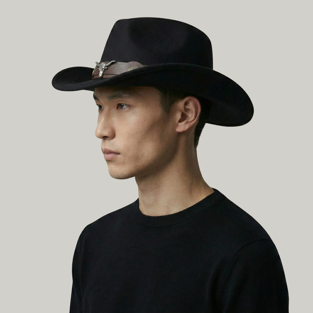 Chapeau de Cowboy Noir Taureau