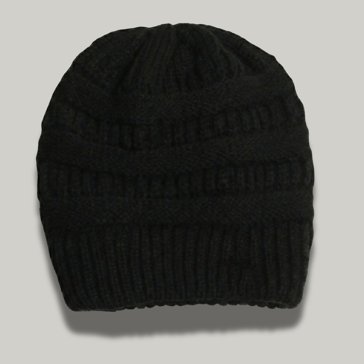 Bonnet Tricot Femme Noir à Relief