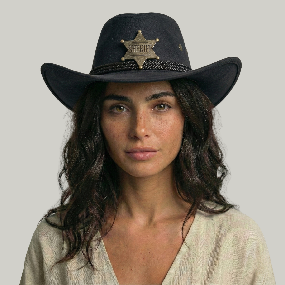 Chapeau de Cowboy Femme Noir Sheriff