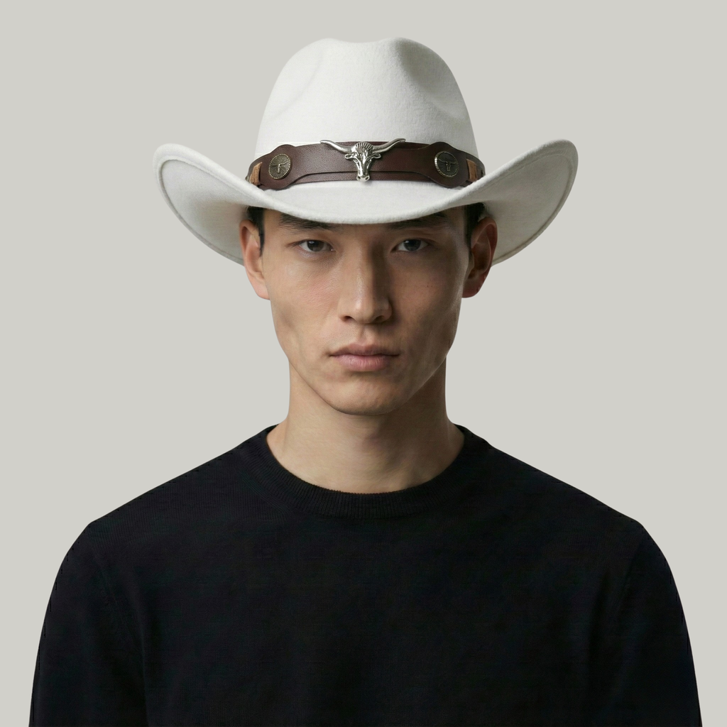 Chapeau de Cowboy Blanc Taureau