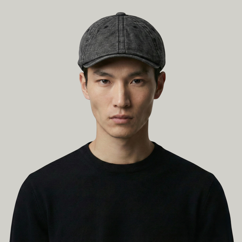 Béret Homme Noir Délavé