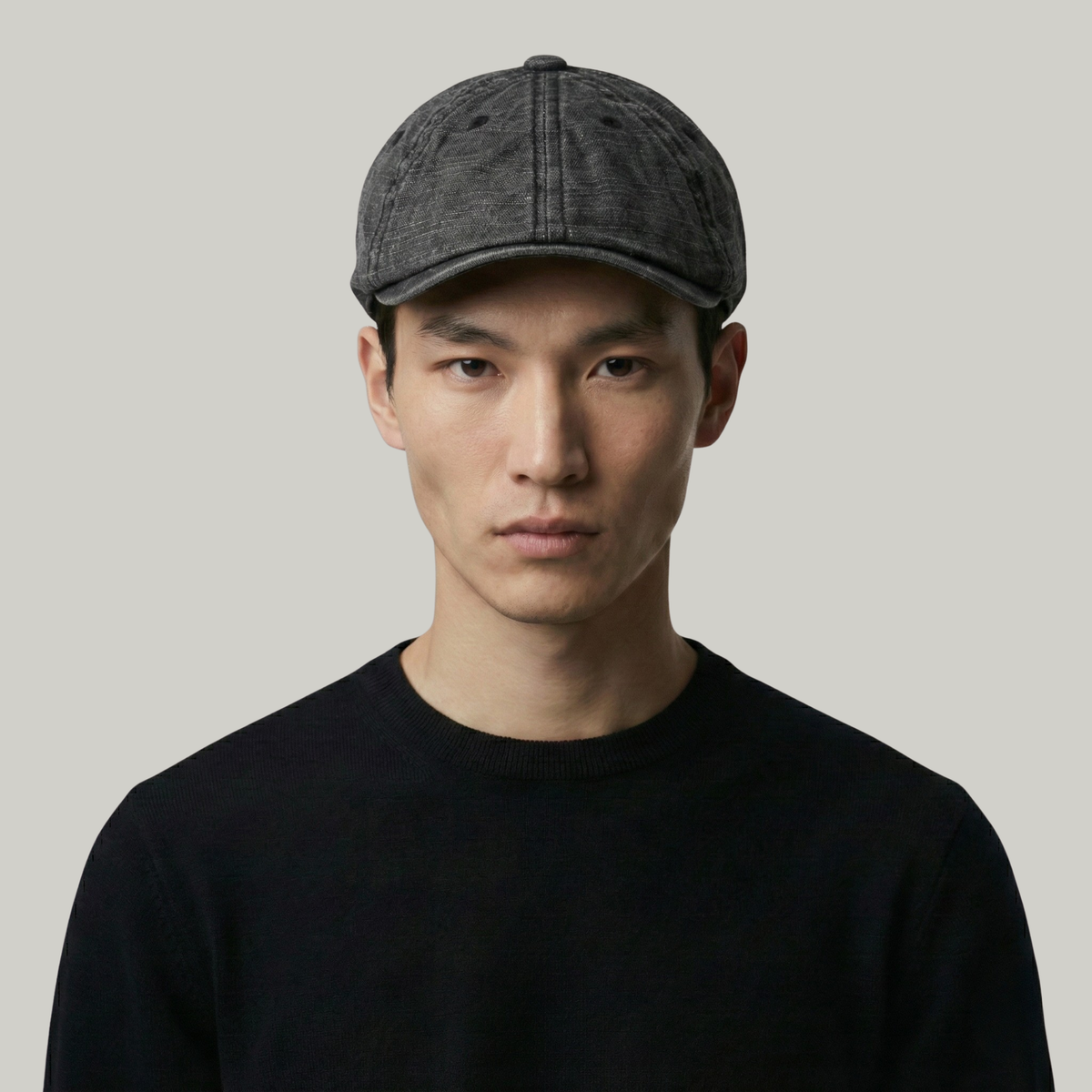 Béret Homme Noir Délavé