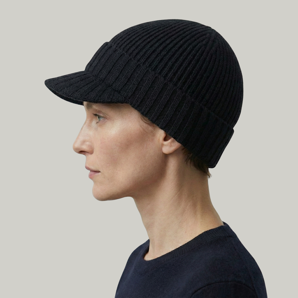 Bonnet Casquette Noir Double Sens