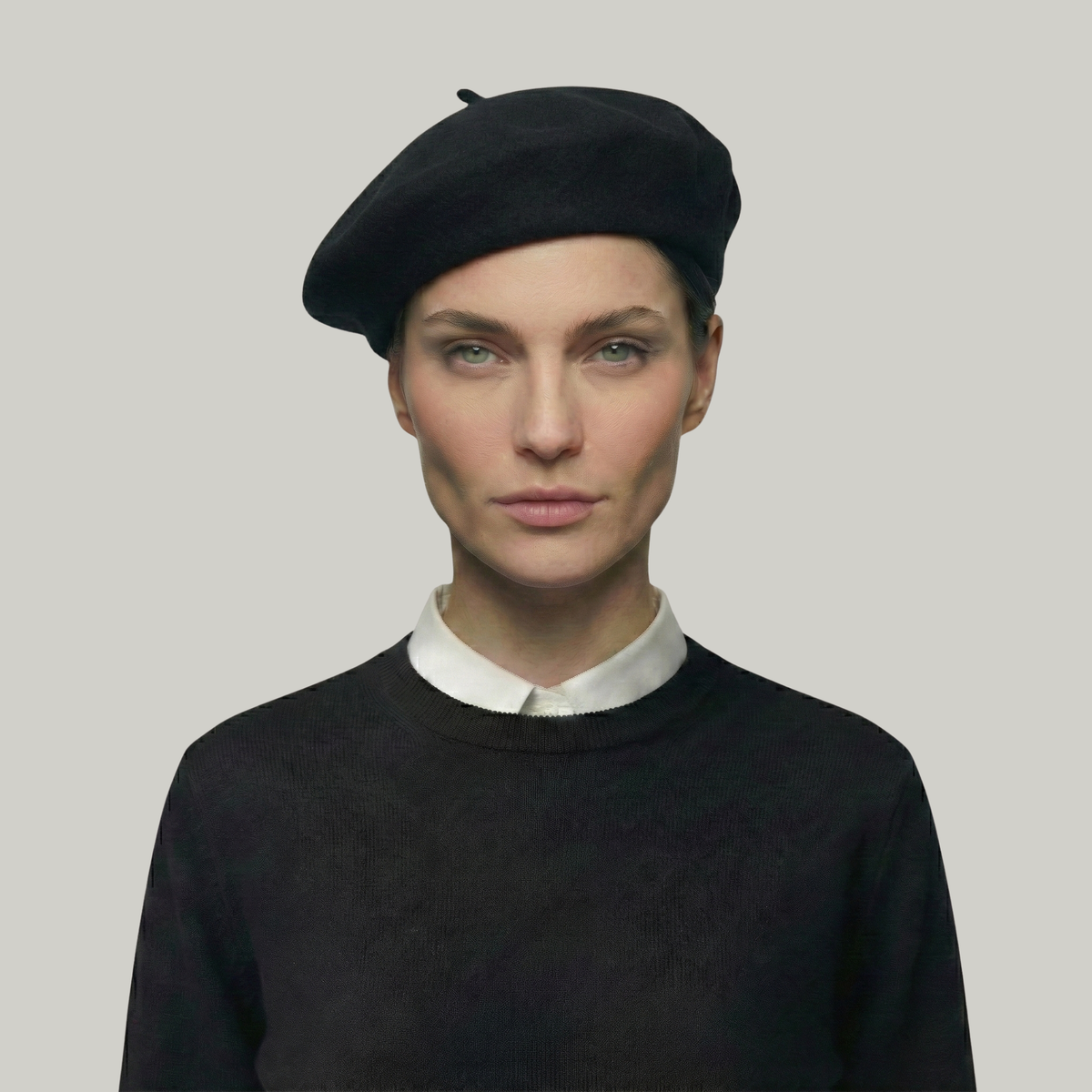 Béret Basque Femme Noir Simple