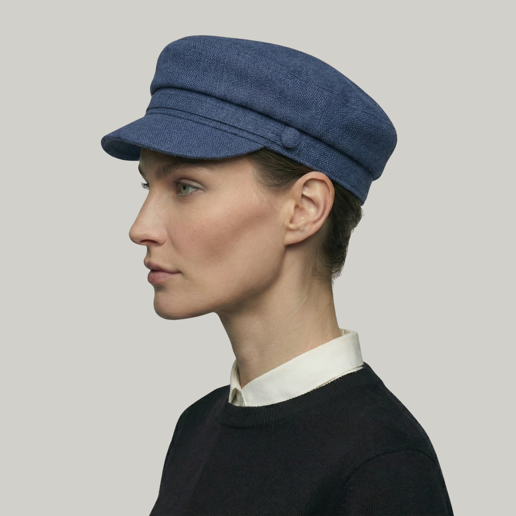 Béret Gavroche Femme Bleu Simple