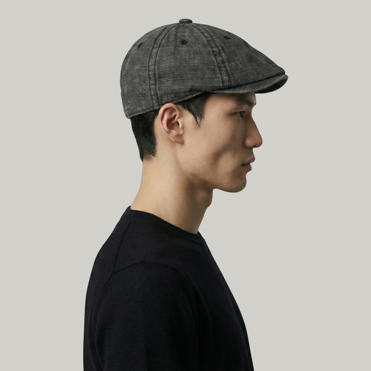 Béret Homme Noir Délavé