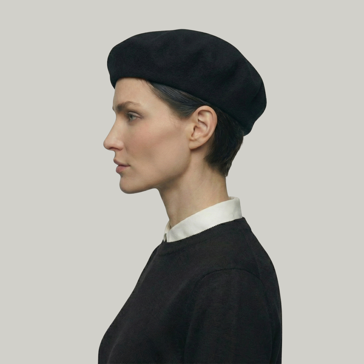 Béret Basque Femme Noir Simple