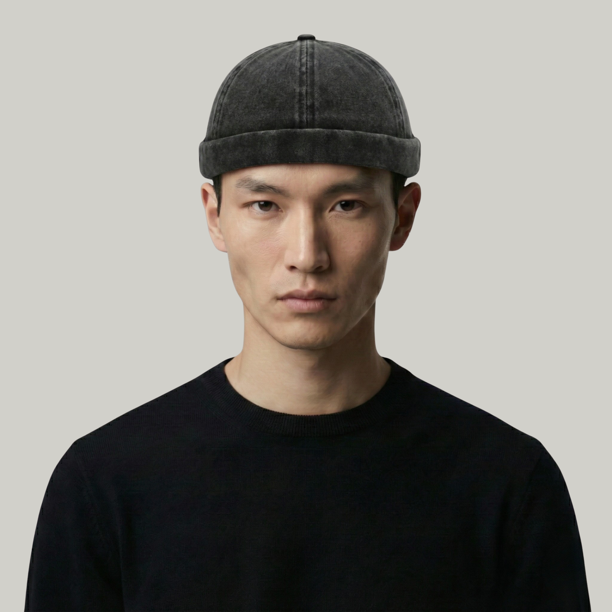 Bonnet Docker Noir Délavé