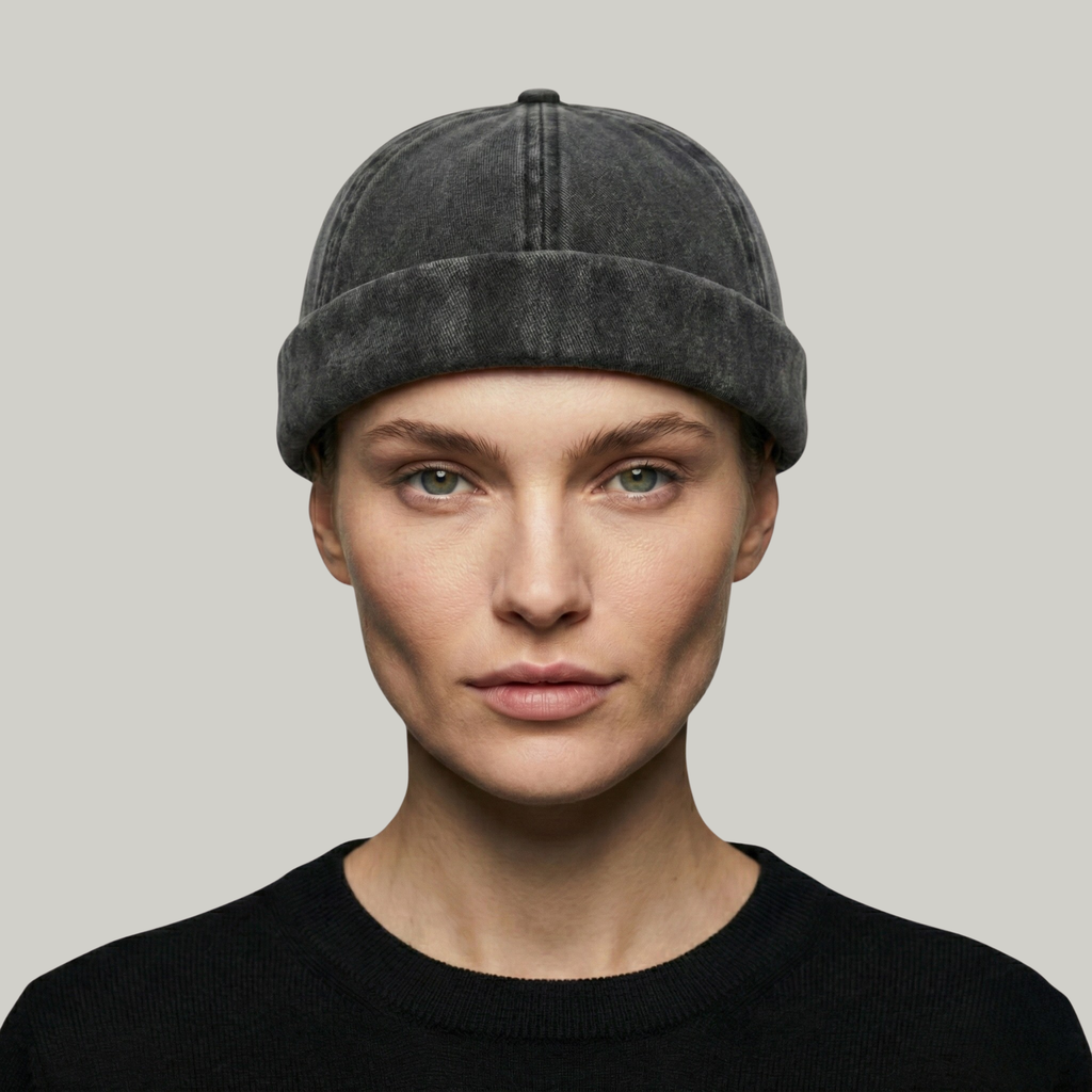 Bonnet Docker Noir Délavé