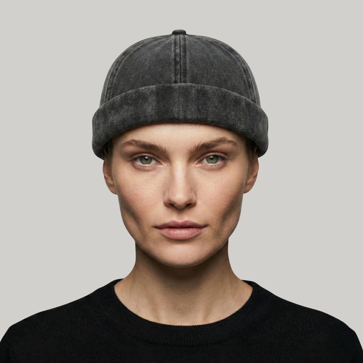 Bonnet Docker Noir Délavé