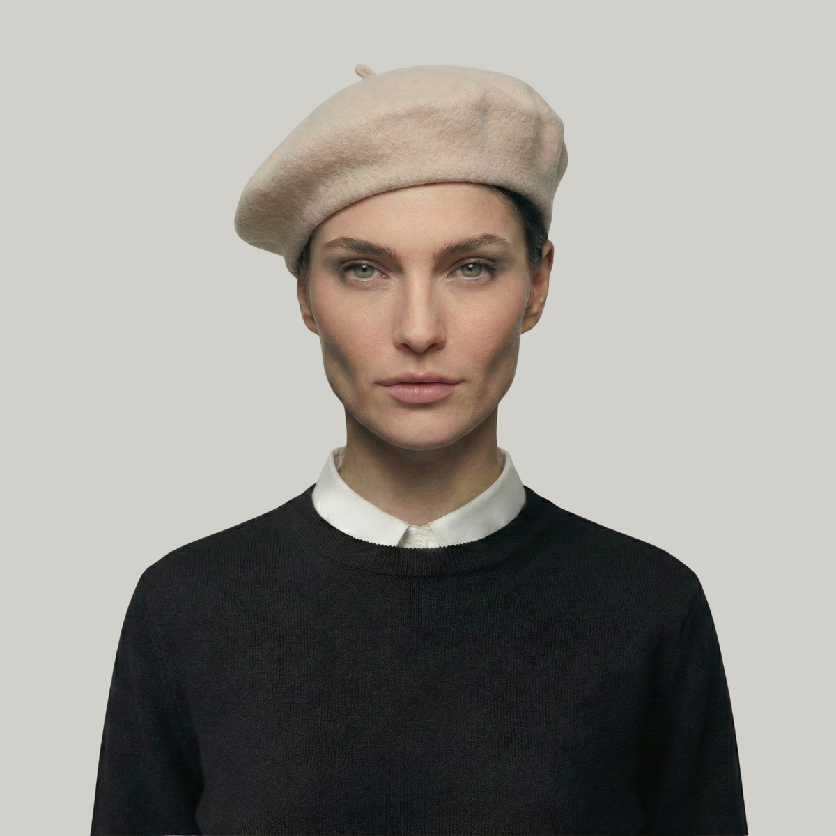 Béret Basque Femme Beige Simple