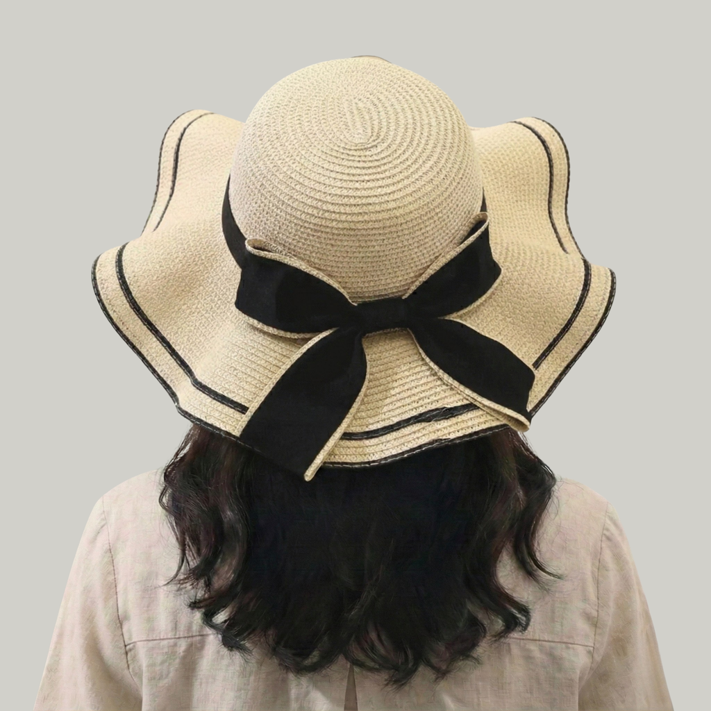 Chapeau de Paille Femme Beige Élégant