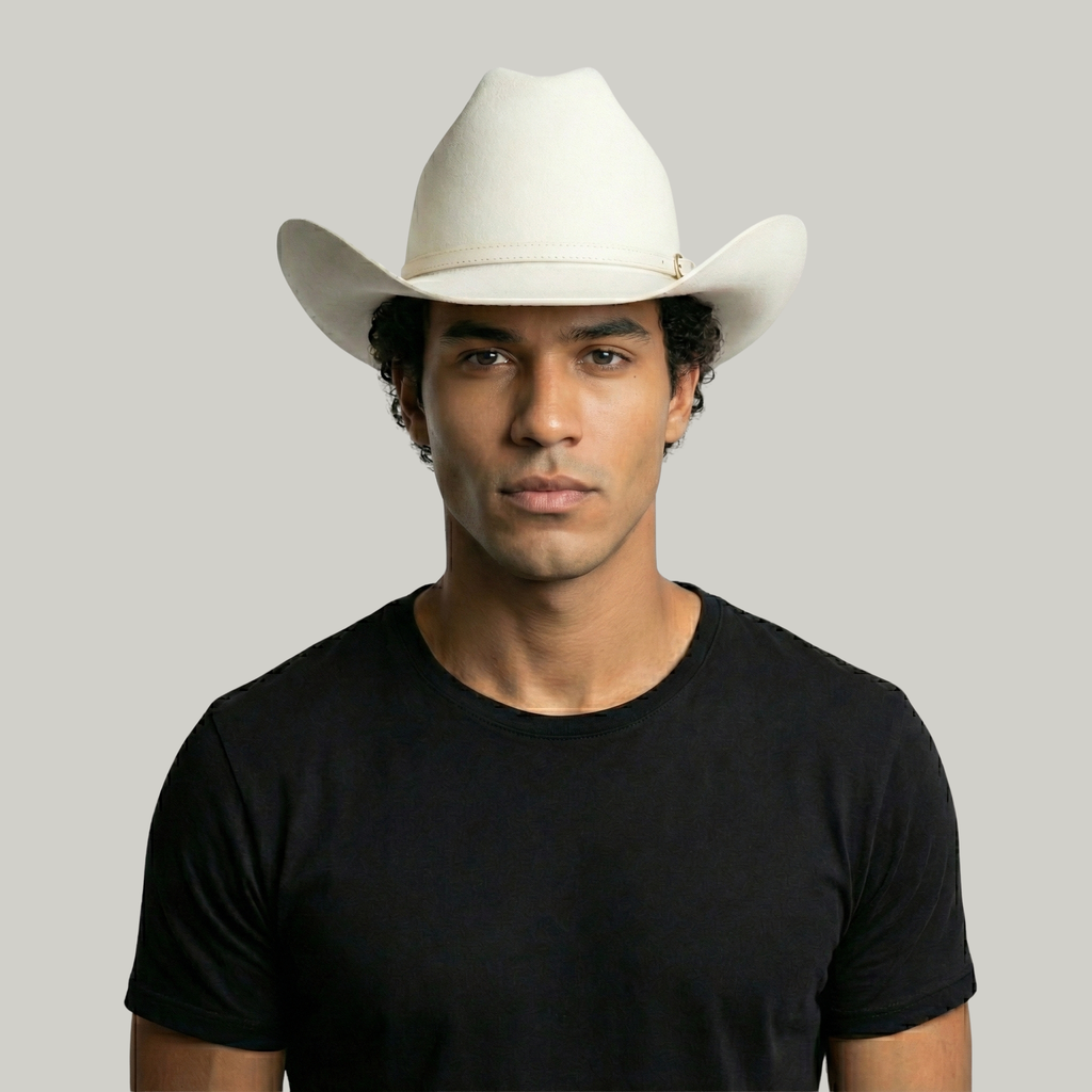 Chapeau Cowboy Blanc Uni