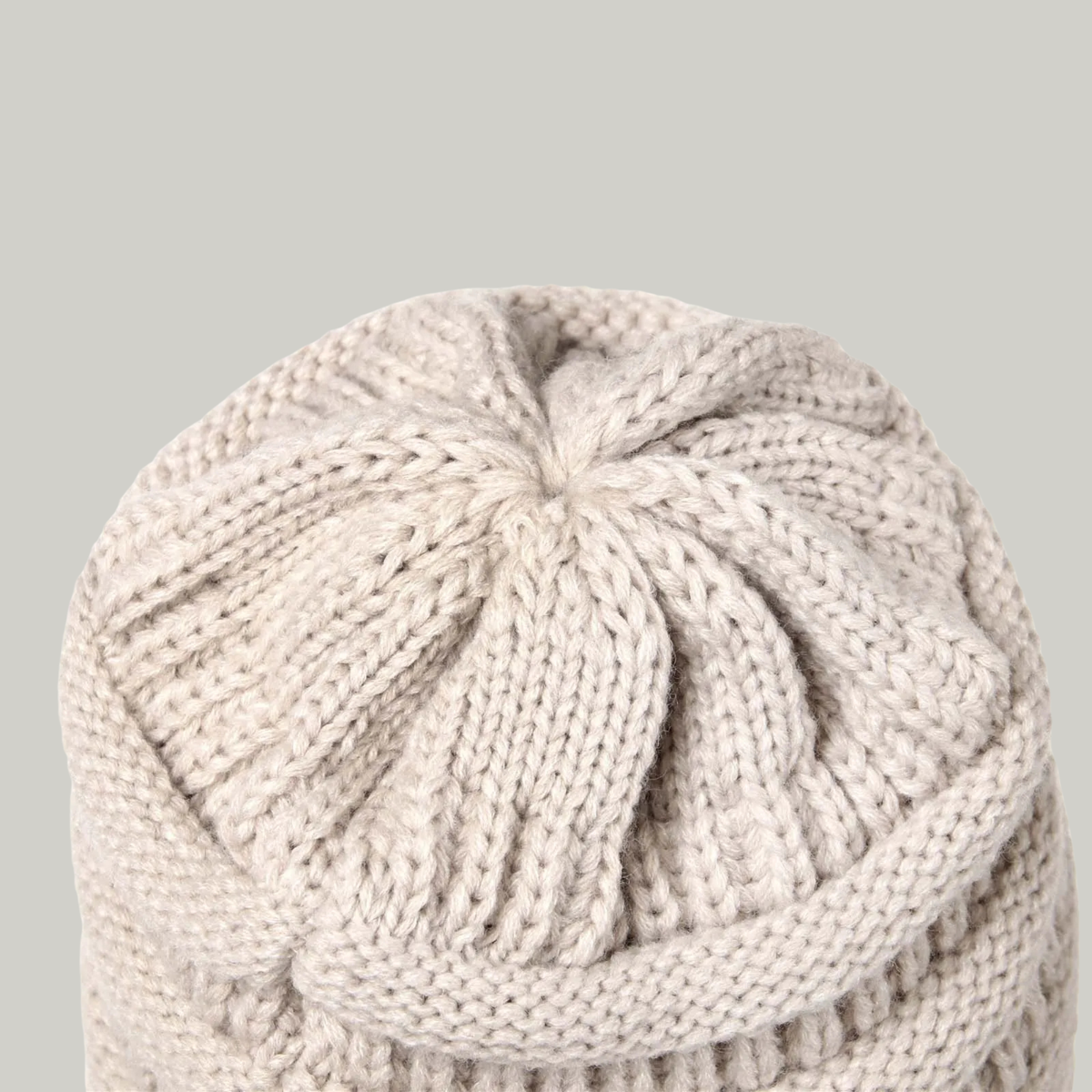 Bonnet Tricot Femme Blanc à Relief