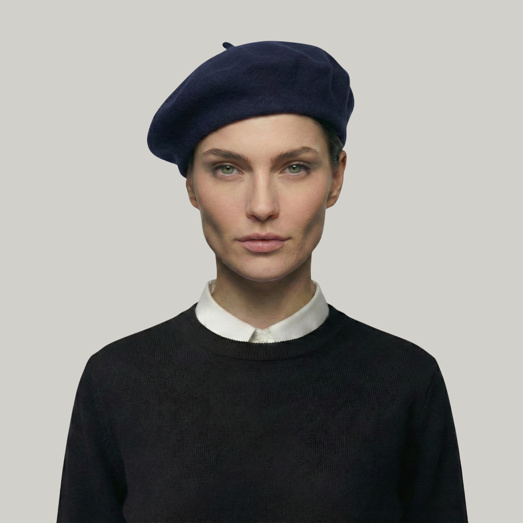 Béret Basque Femme Bleu Simple