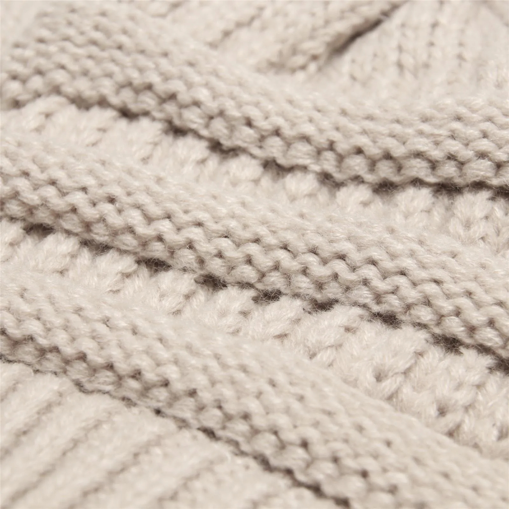 Bonnet Tricot Femme Marron à Relief