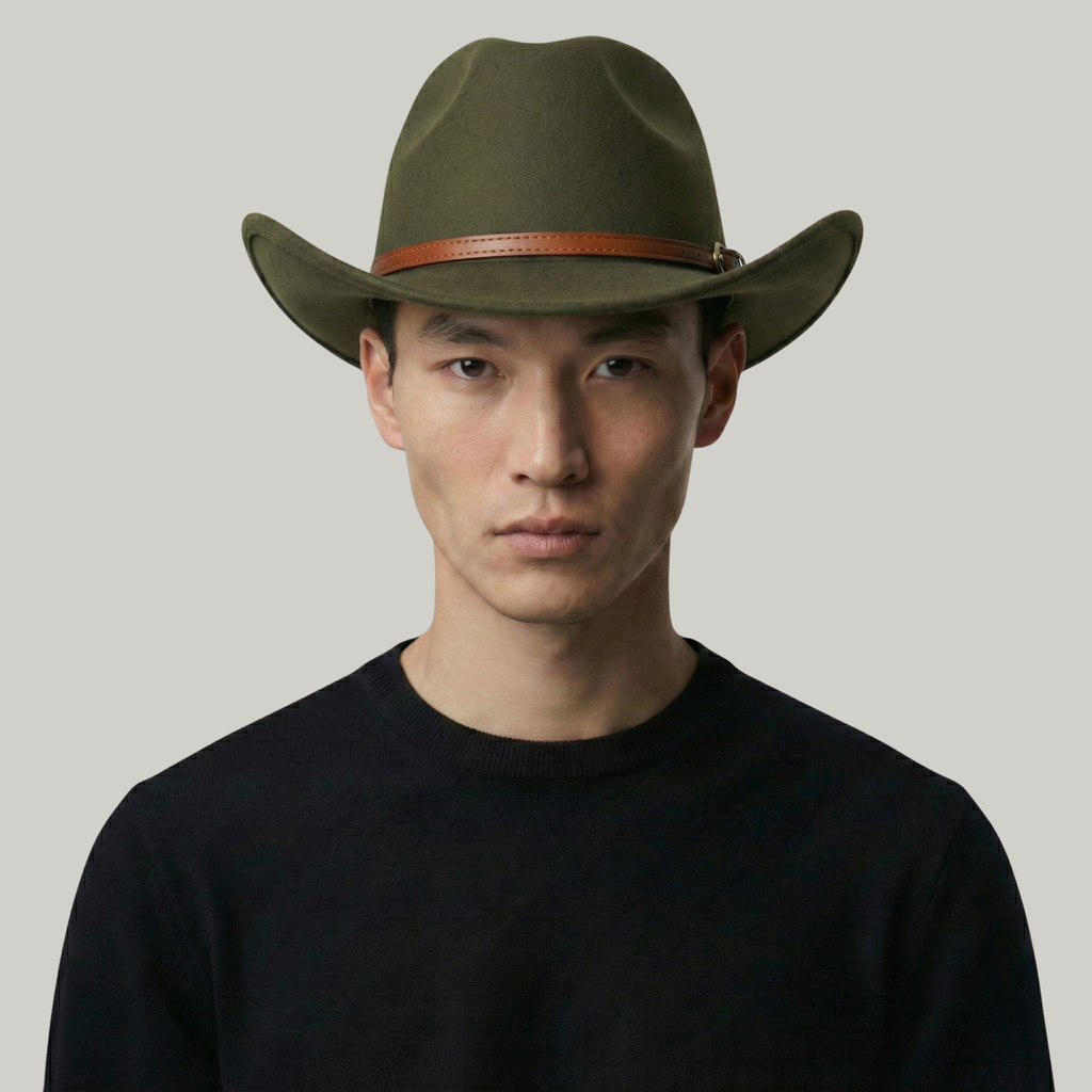 Chapeau de Cowboy Homme Vert Doux