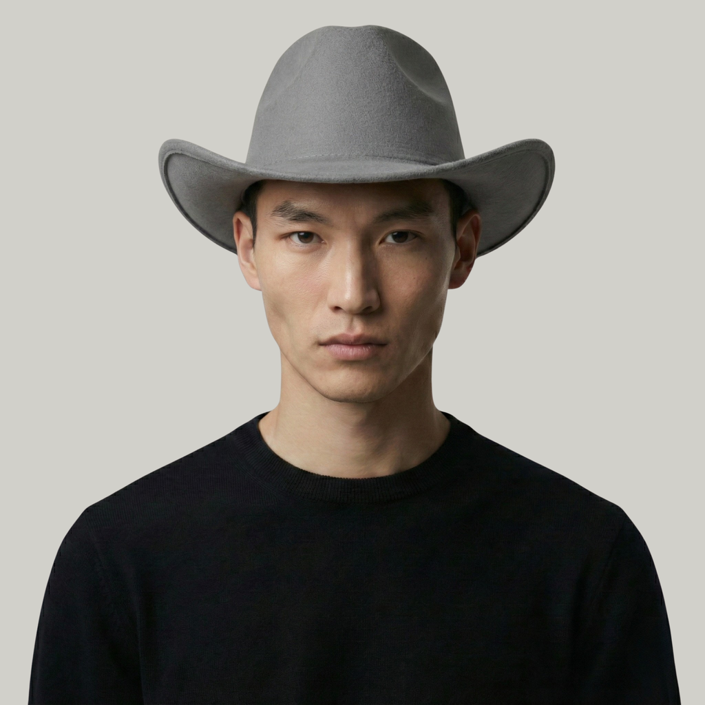 Chapeau de Cowboy Gris Sans Motif