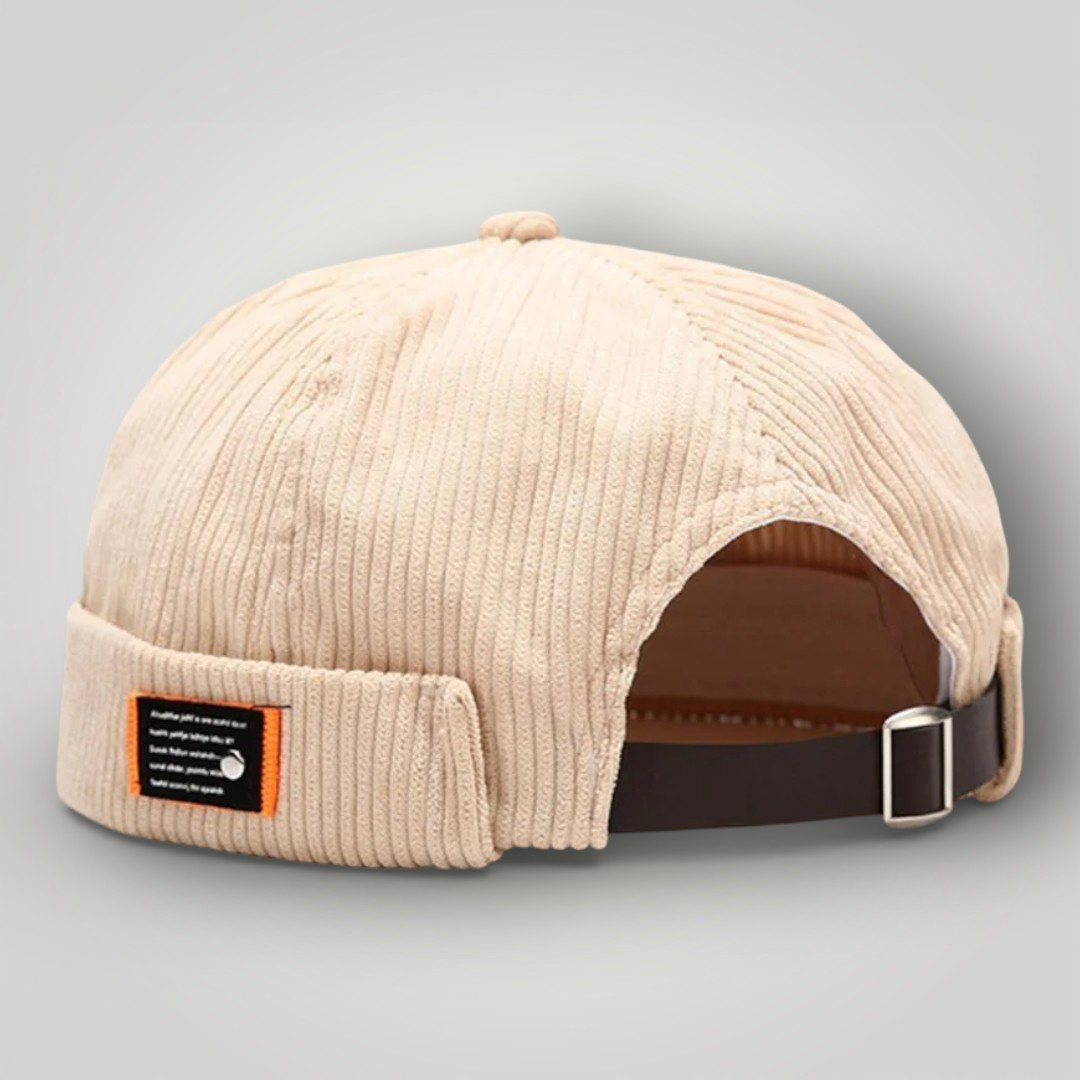 Bonnet Docker Beige à Rayure