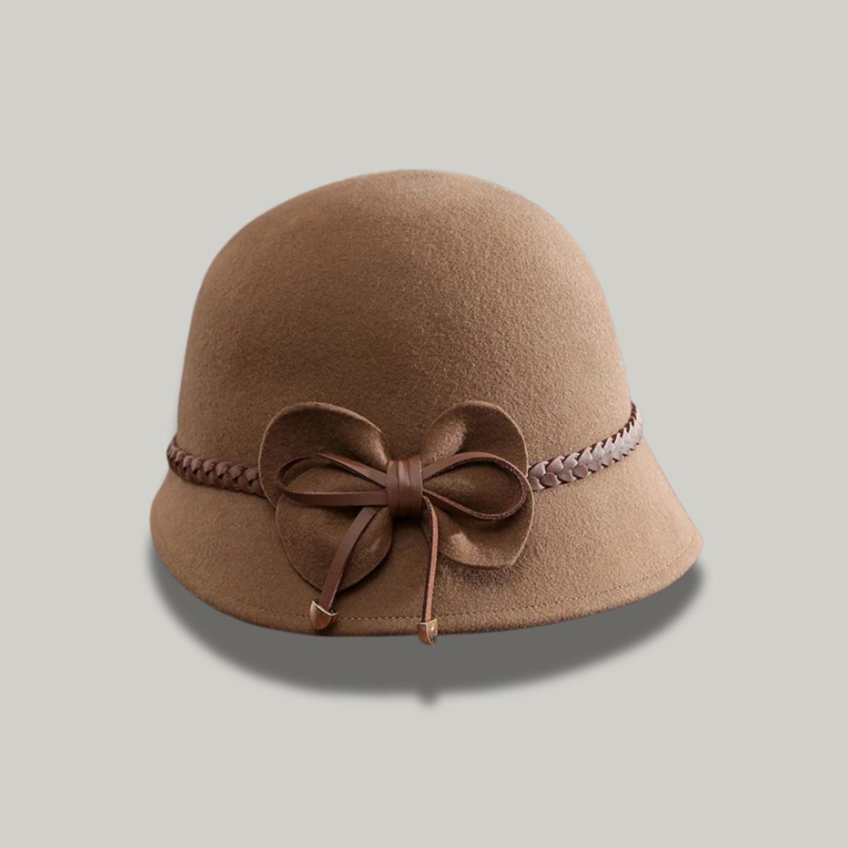 Chapeau Melon Femme Marron à Lacets