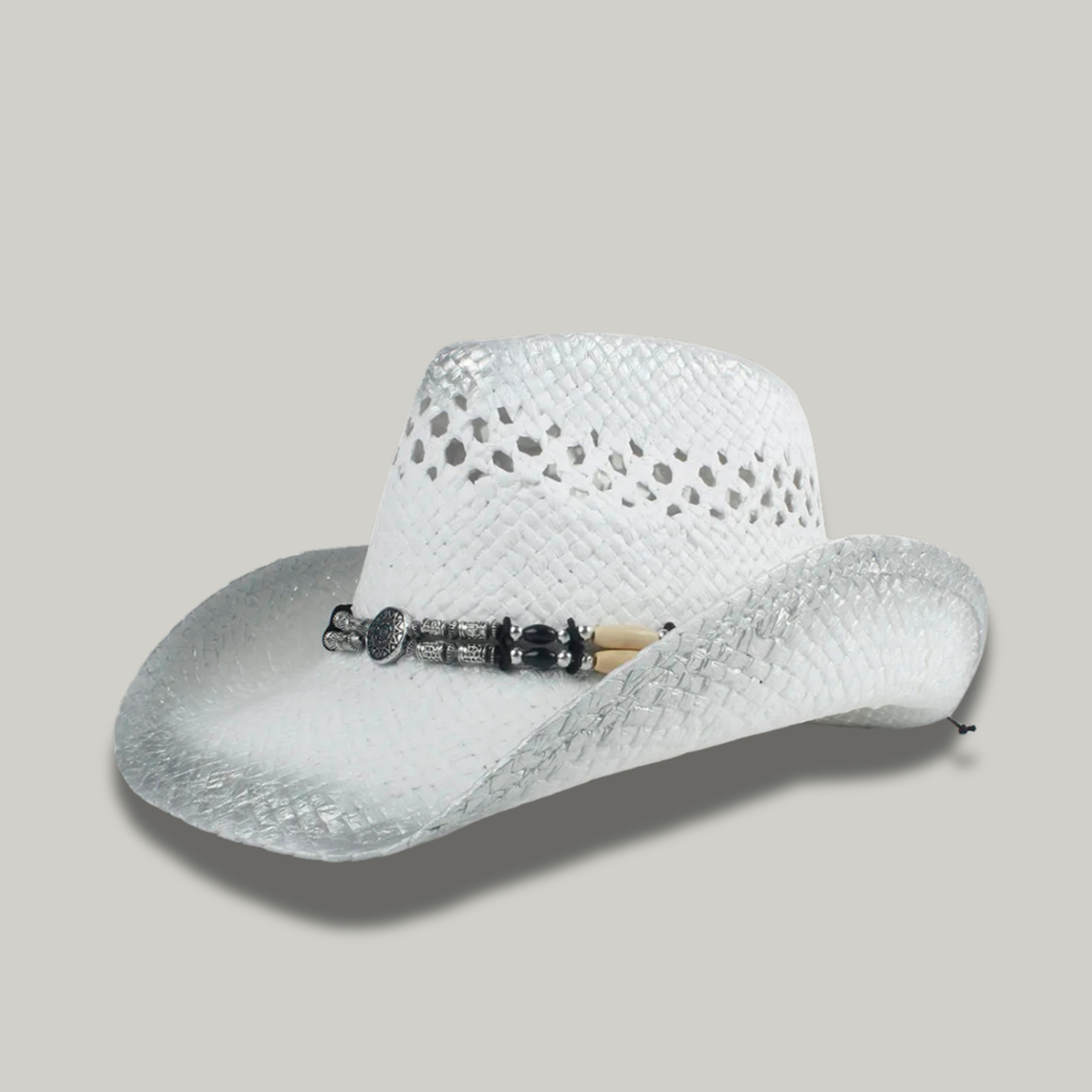 Chapeau de Cowboy Femme Blanc Rétro