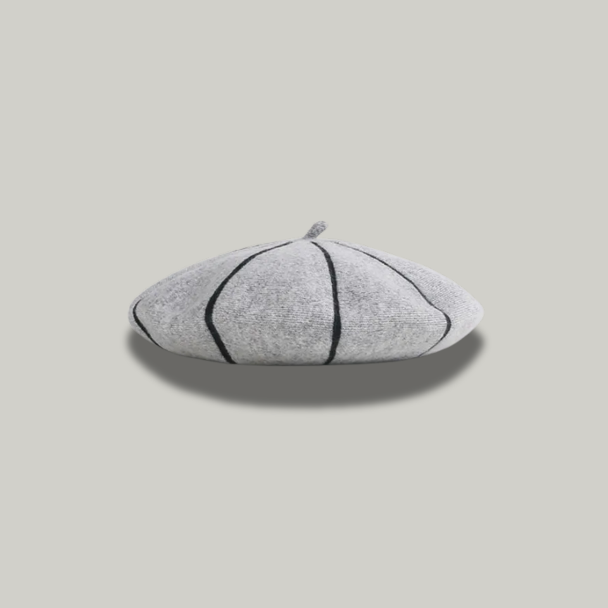 Béret Femme Gris à Rayure