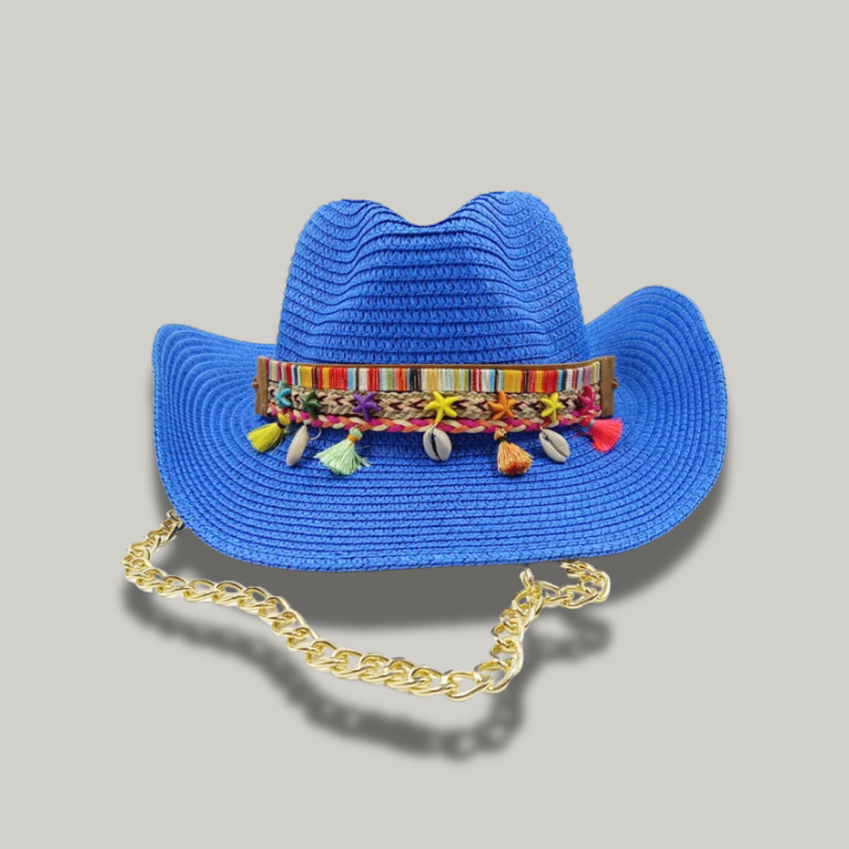 Chapeau de Cowboy Femme Bleu Vintage