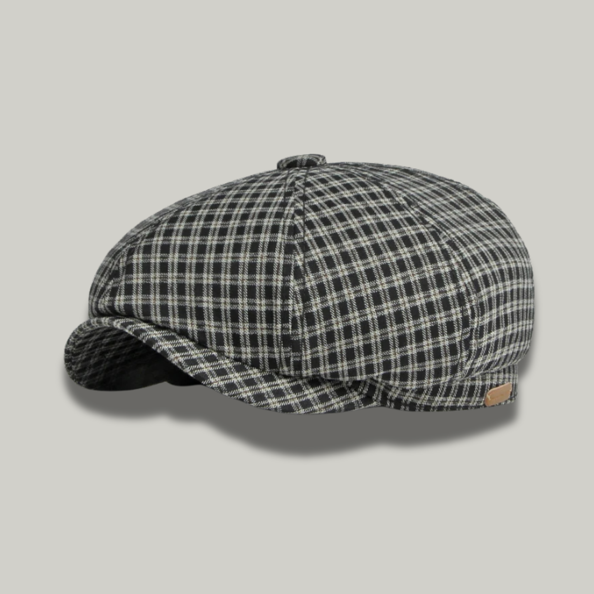 Béret Gavroche Homme Noir à Carreaux