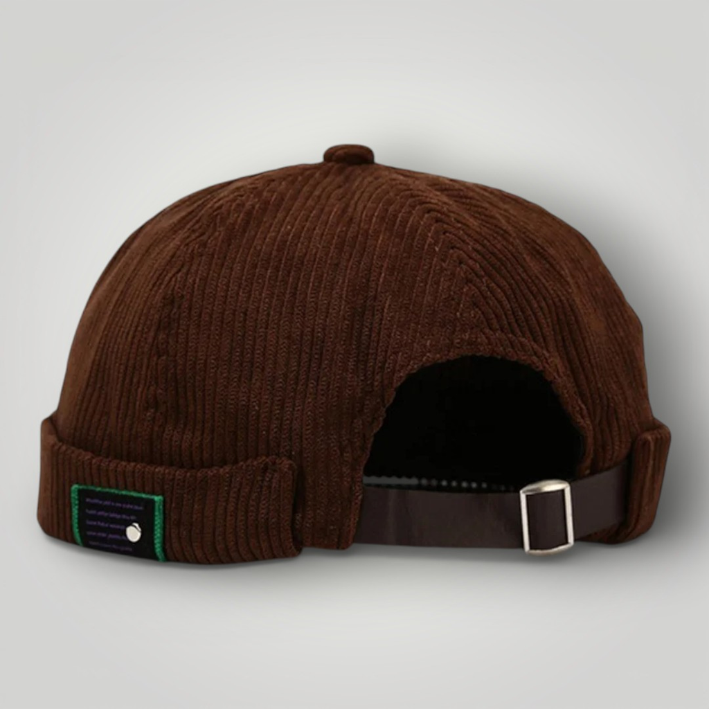 Bonnet Docker Marron à Rayure