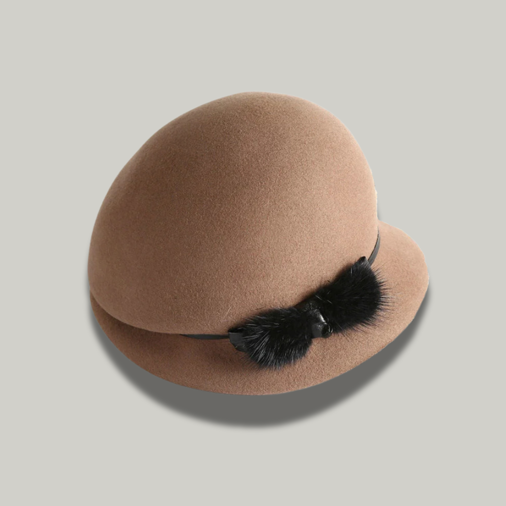 Chapeau Melon Femme Marron à Noeud