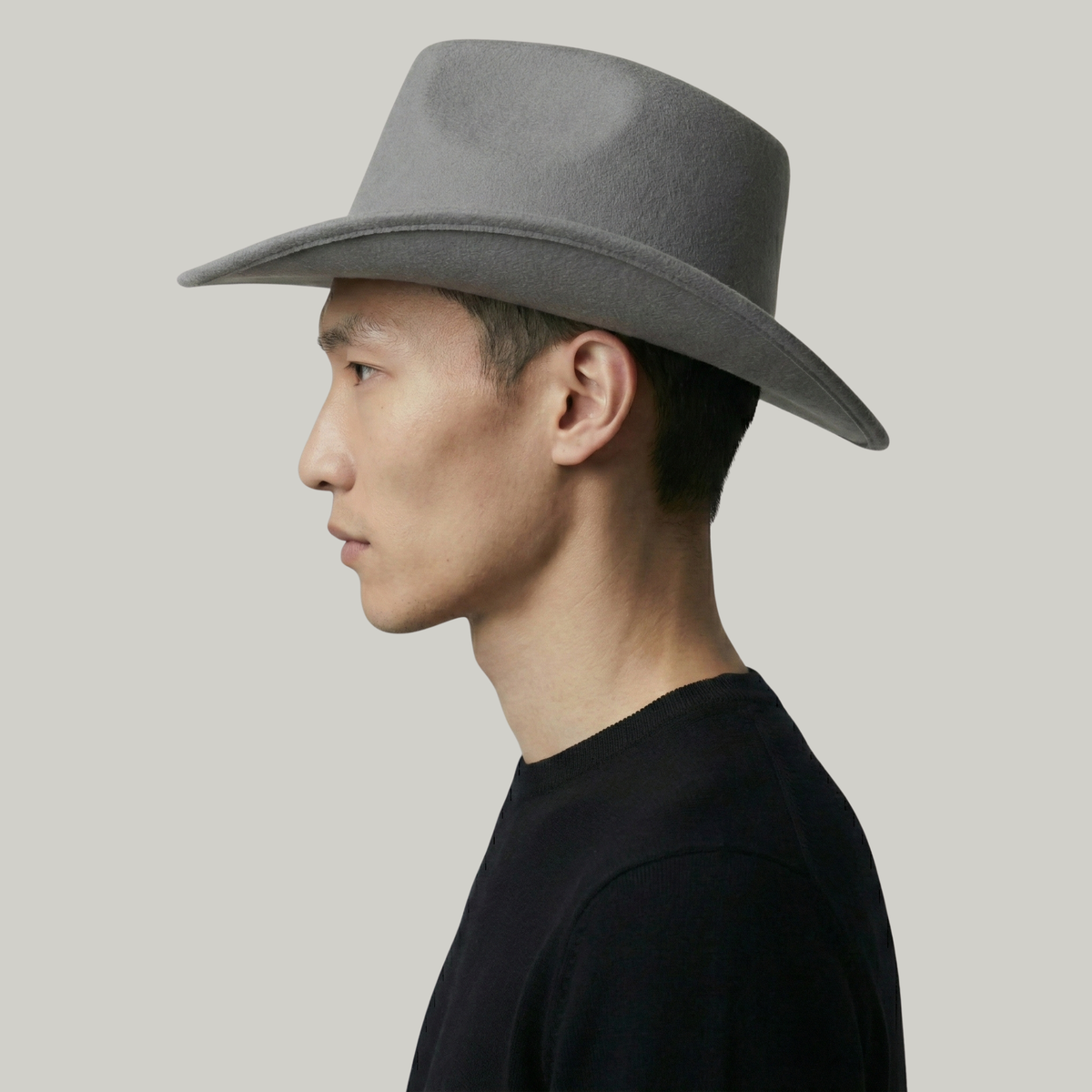 Chapeau de Cowboy Gris Sans Motif