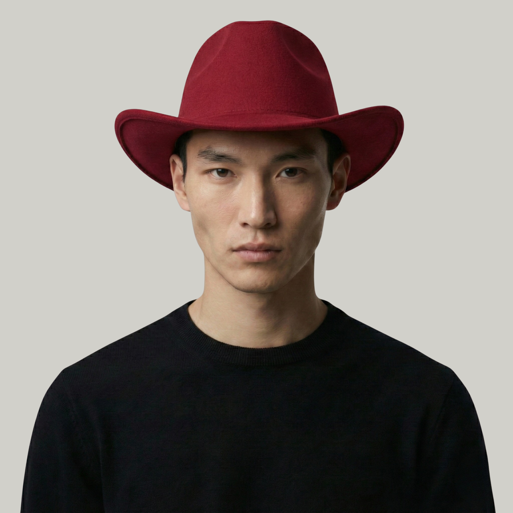 Chapeau de Cowboy Rouge Sans Motif