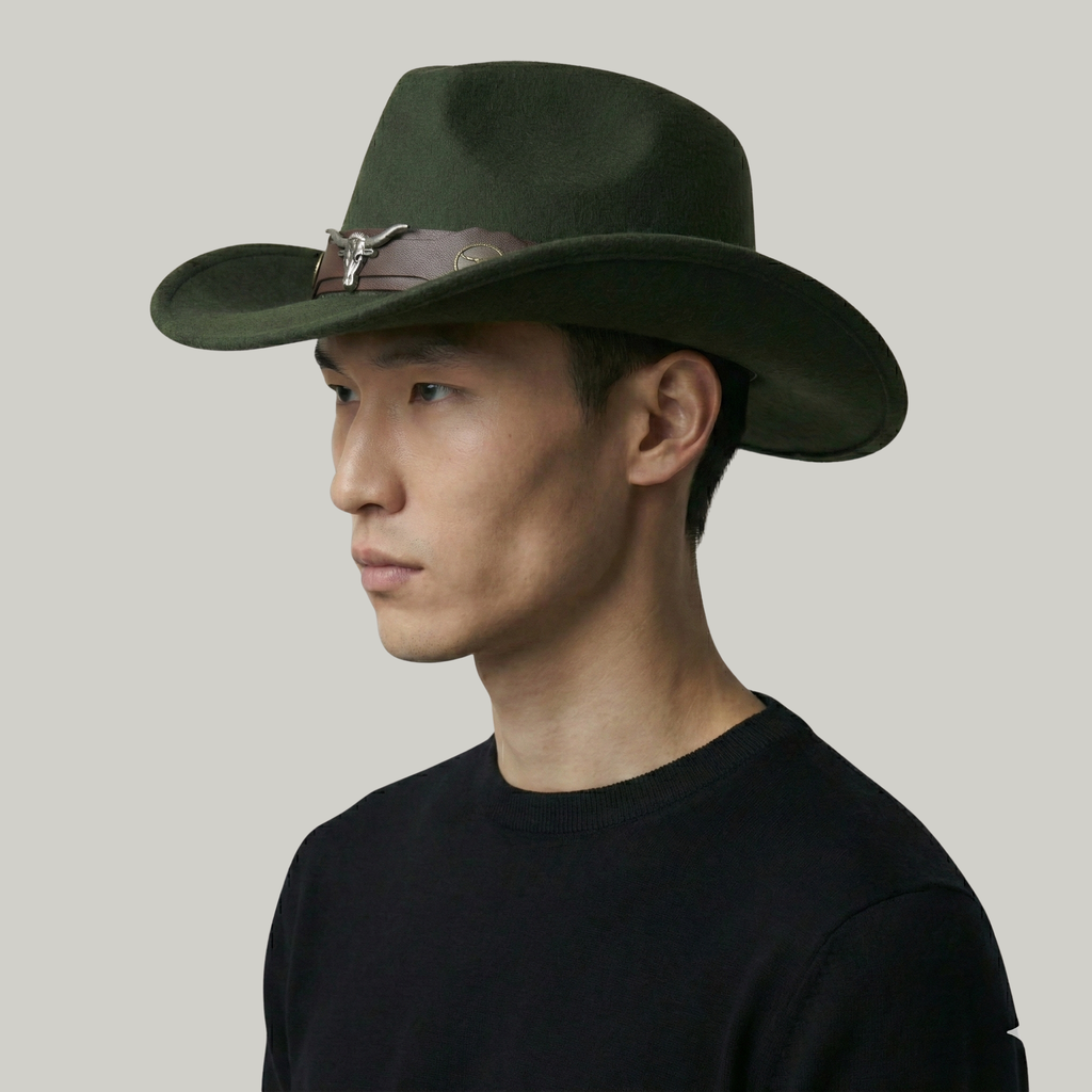 Chapeau de Cowboy Vert Taureau