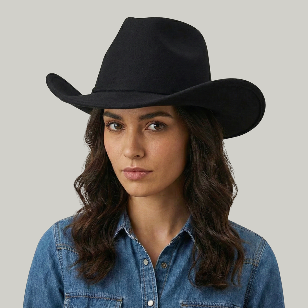 Chapeau de Cowboy Noir Sans Motif