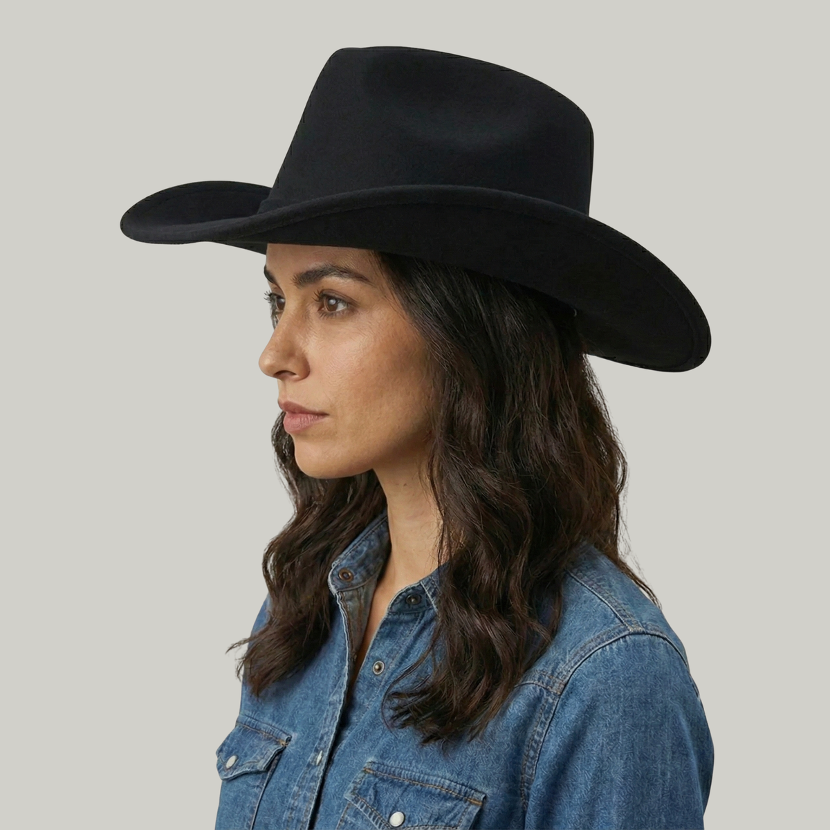 Chapeau de Cowboy Noir Sans Motif