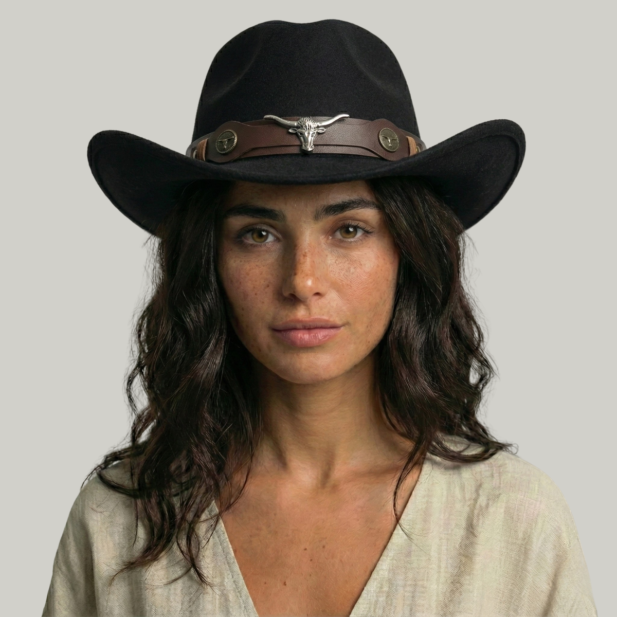 Chapeau de Cowboy Noir Taureau