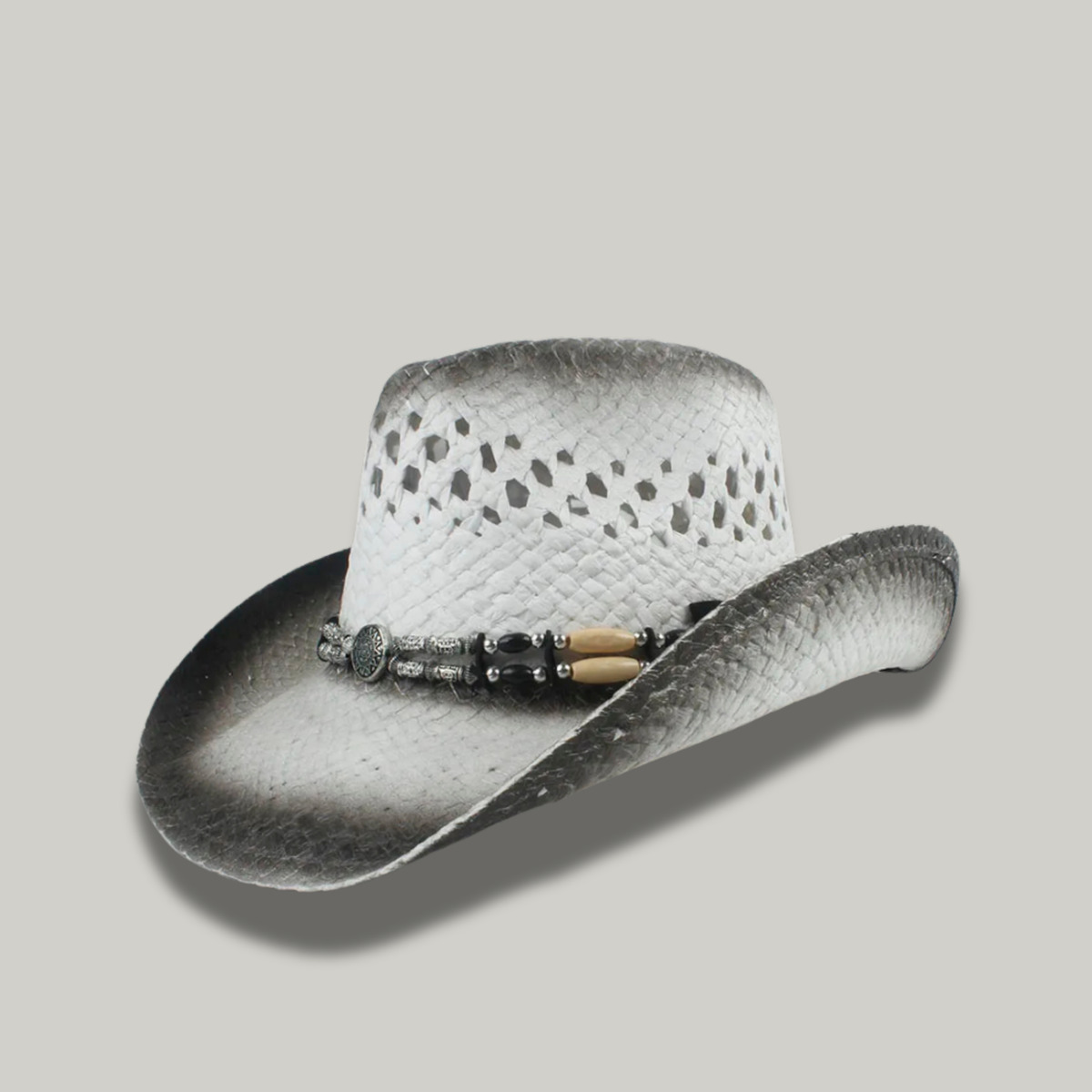 Chapeau de Cowboy Femme Blanc Rétro