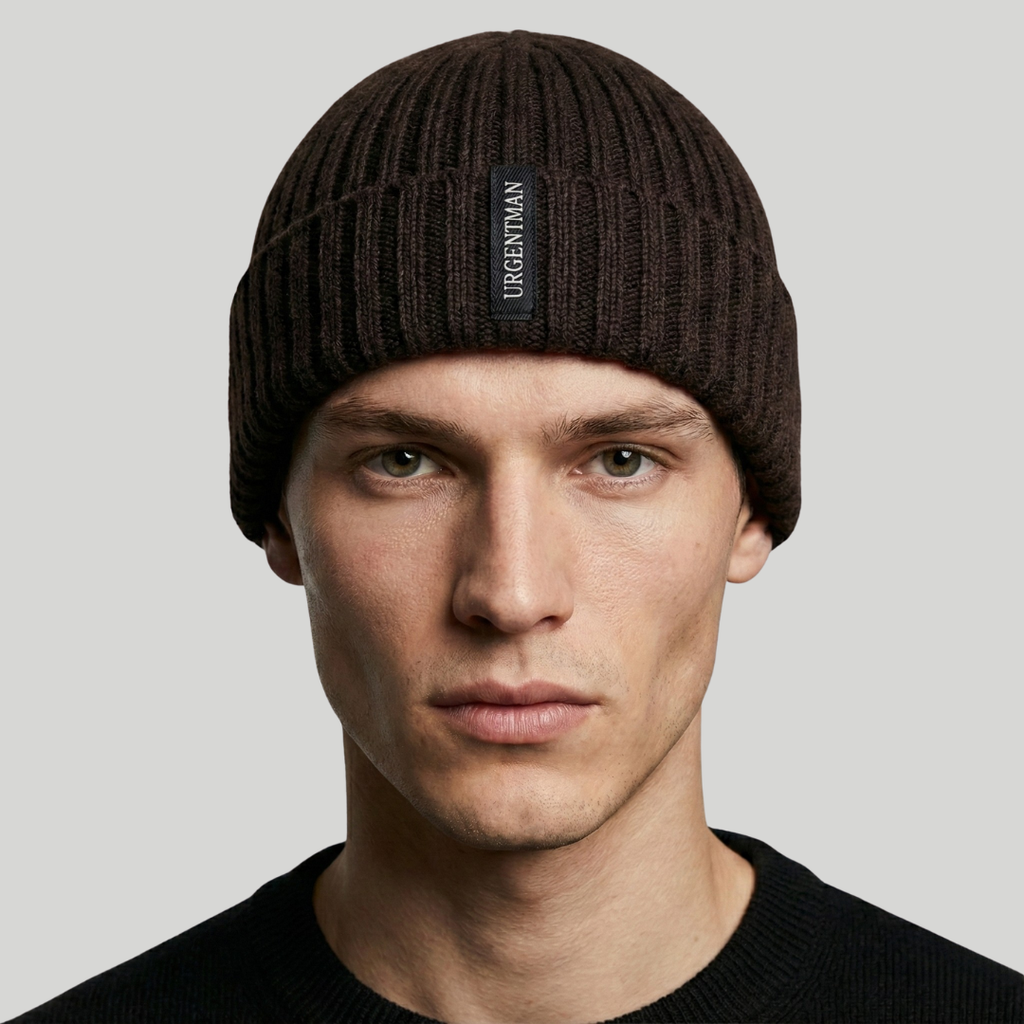 Bonnet Hiver Marron Côtelé